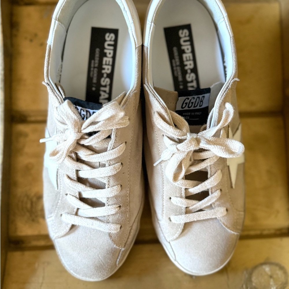 Golden Goose superstar suede white and beige sneakers size 40 - Picture 5 of 12